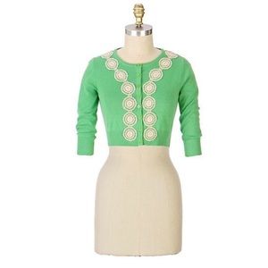 Tabitha Cropped Green Cardigan S